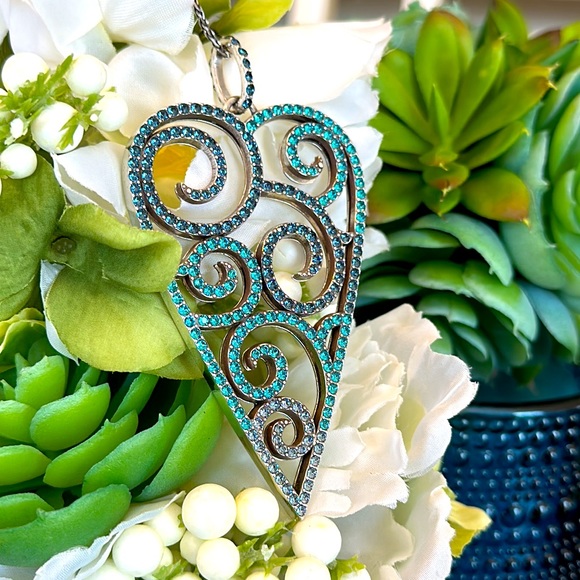 ⭐️SOLD⭐️Brighton SEA OF LOVE Blue Turquoise Crystal LONG Necklace Bracelet Earri - Picture 7 of 16